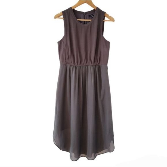 Madewell Lakeshore Silk Sleeveless Midi Dress Gray Size 4. - Picture 2 of 9
